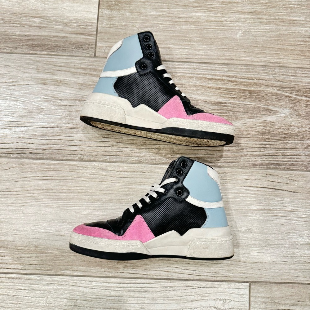 SAINT LAURENT High Top Tennis Shoes Size 7.5 - Picture 4 of 14